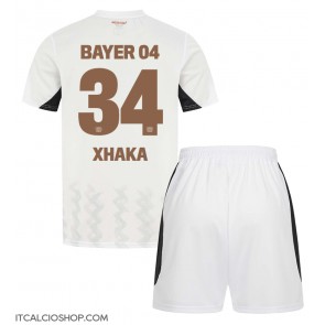 Bayer Leverkusen Granit Xhaka #34 Seconda Maglia Bambino 2024-25 Manica Corta (+ Pantaloni corti)